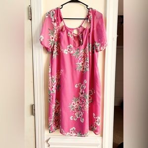 New York & Company pink floral dress sz small ( runs big )
